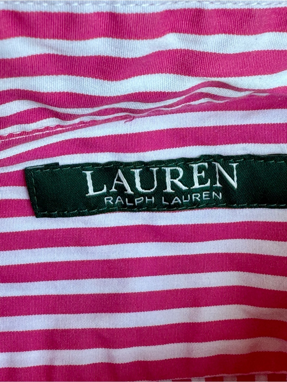 Preppy Lauren Ralph Lauren Pink Stripe Cotton LRL embroidery Button Down Shirt - Picture 4 of 13